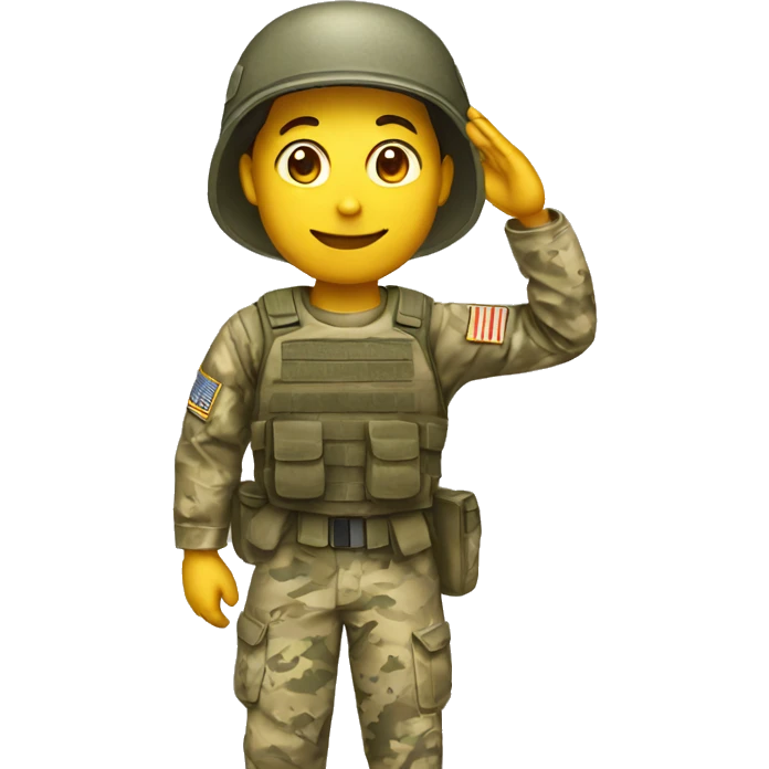 American soldier salutes emoji