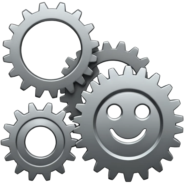 settings gear icon for site navigation. emoji