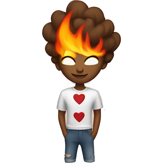 Love struck with flaming hearts emoji