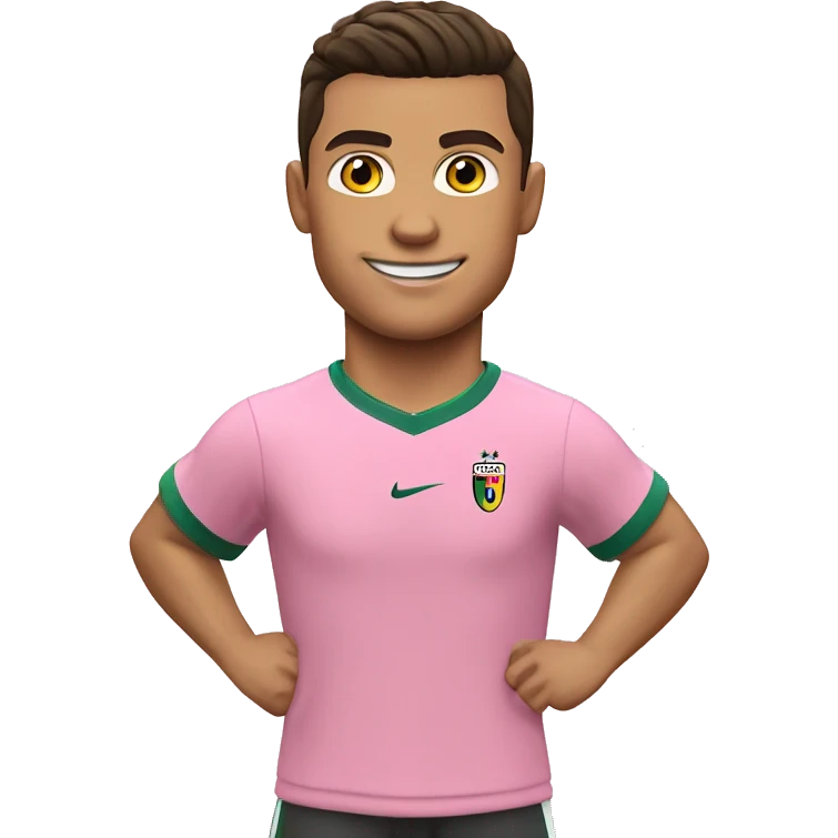 Cristiano ronaldo con camiseta rosa emoji