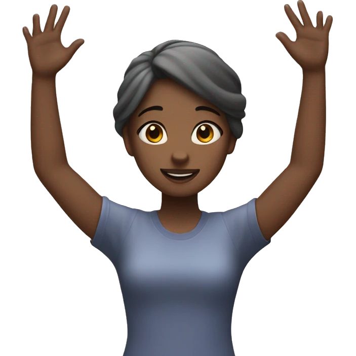 Girl with hands up emoji