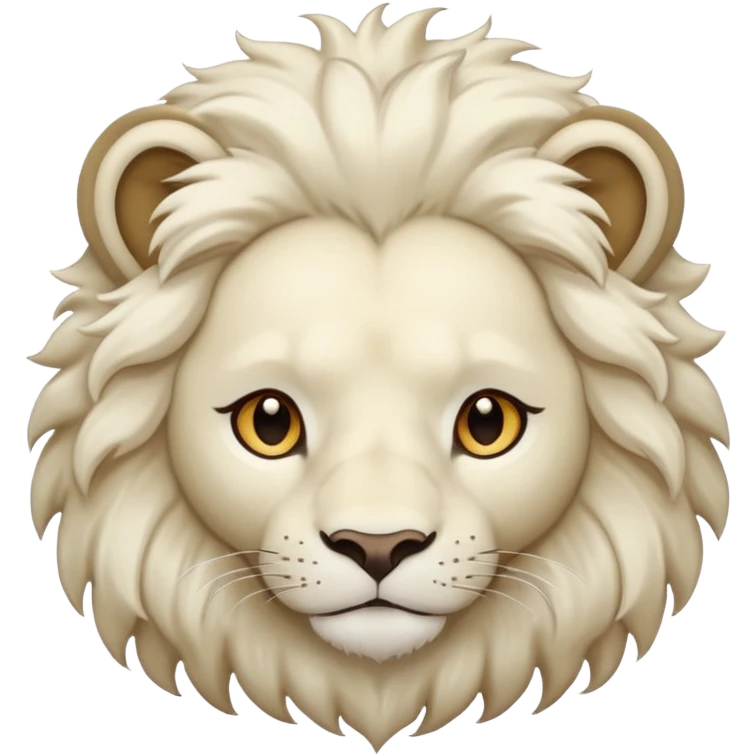 clear white lion with light brown eyes emoji