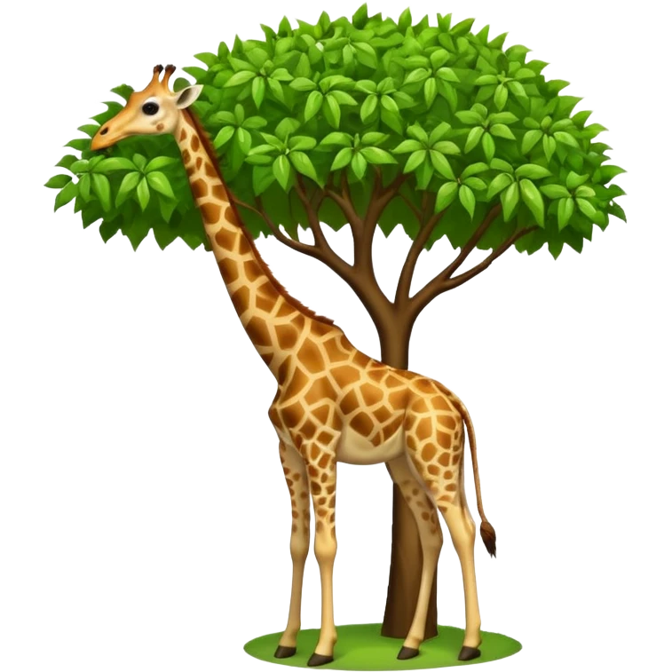 giraffe eating leaves from a tree emoji