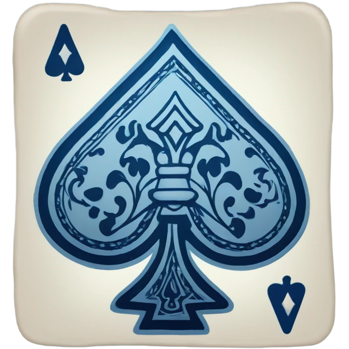 Ace of spades card in blue color emoji