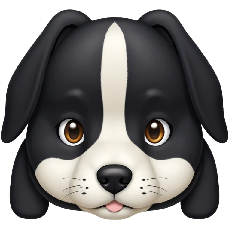  dog all black with white only on nose and folded ears emoji