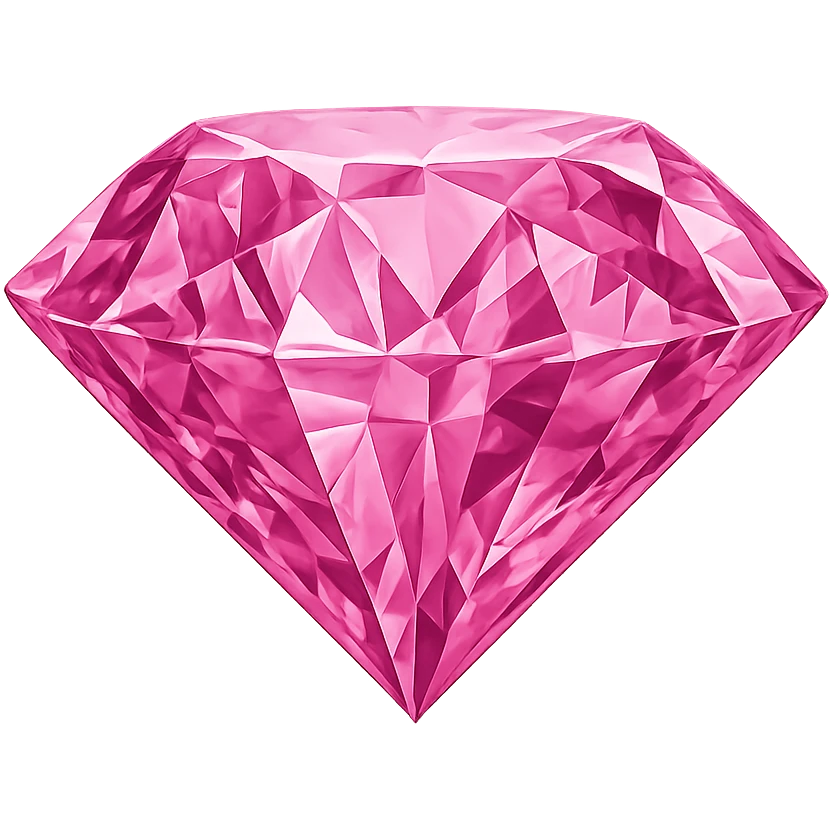 pink diamond, digital illustration, no background emoji