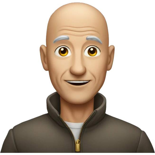 60 year old man, bald man with a heart of gold emoji