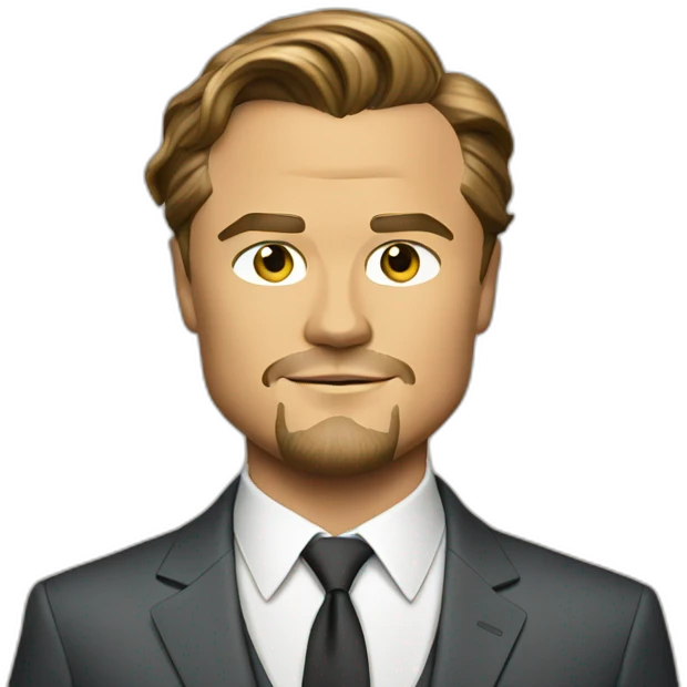 leonardo dicaprio cartoon wearing suit emoji