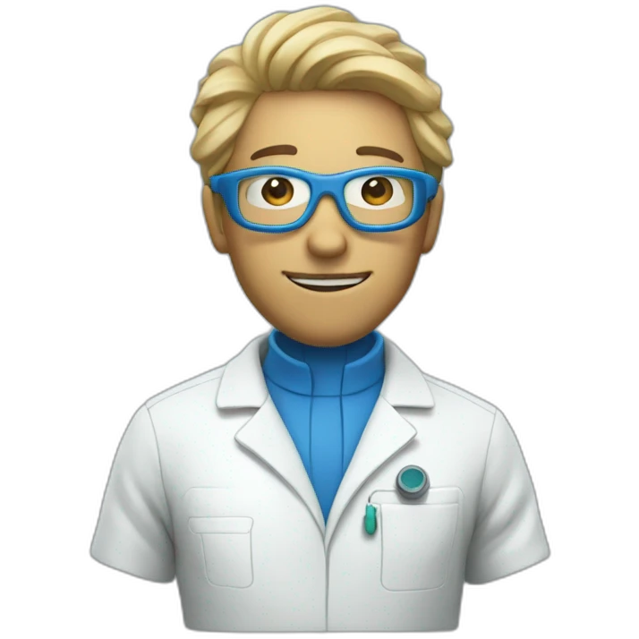 Scientist in blue hazmat emoji