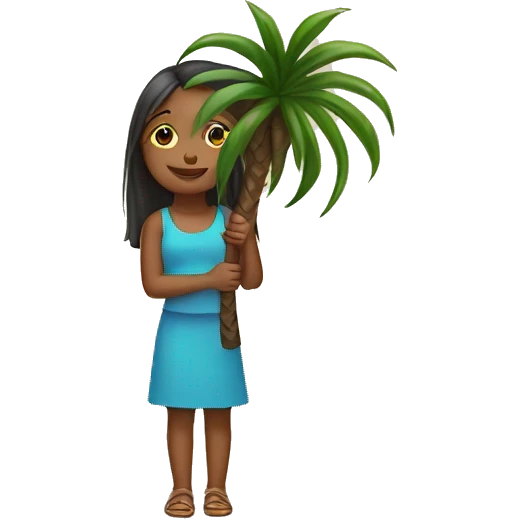 Girl carrying small palm tree emoji