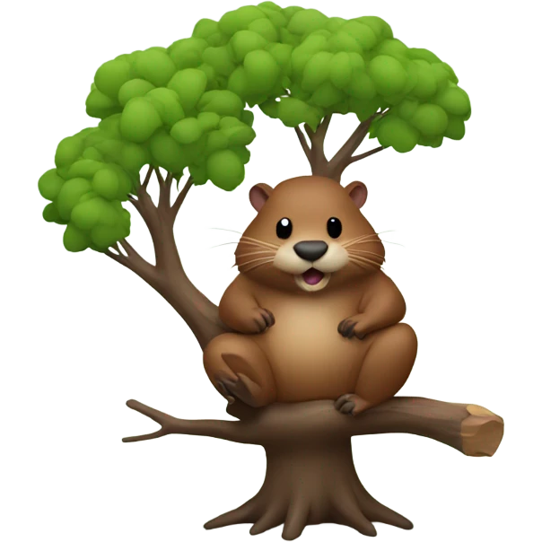 Beaver in the shape of a tree emoji