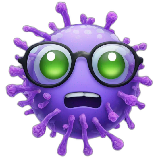 Bacteria with glasses emoji