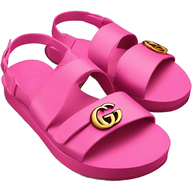 Platform Gucci sandals pink emoji