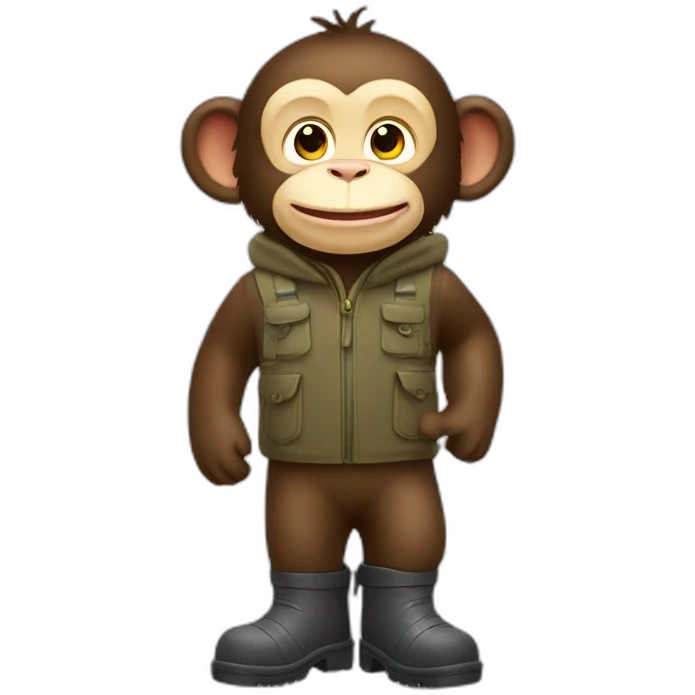 happy monkey with rubber boots emoji