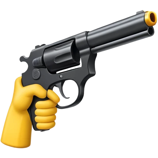 Yellow hand holding gun  emoji