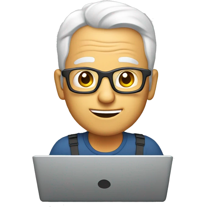 senior web designer on laptop emoji