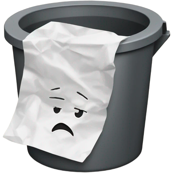 a crumbled paper on a trash can emoji