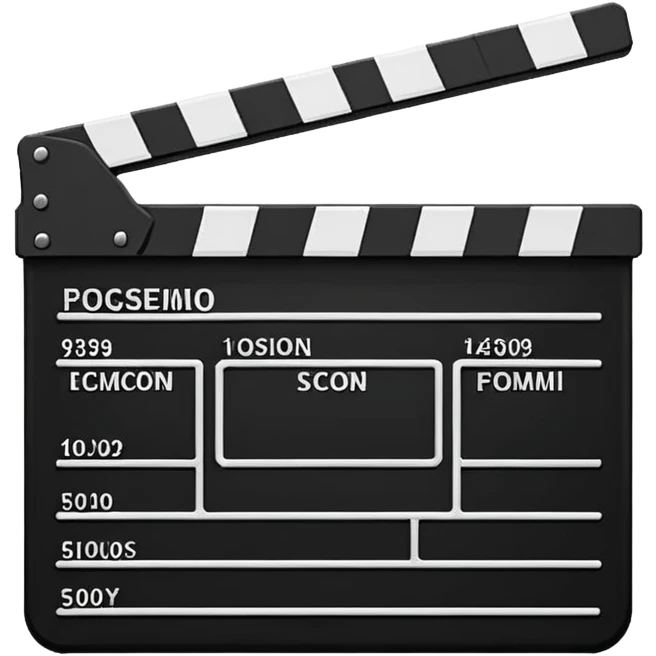 create a film clapper board emoji