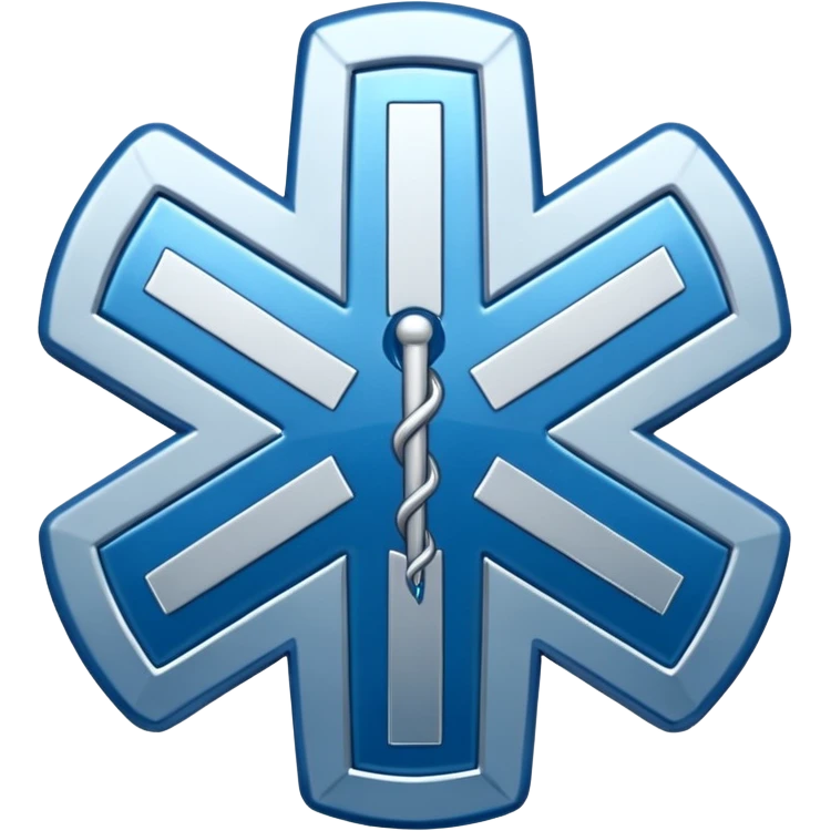 blue medical star of life symbol emoji