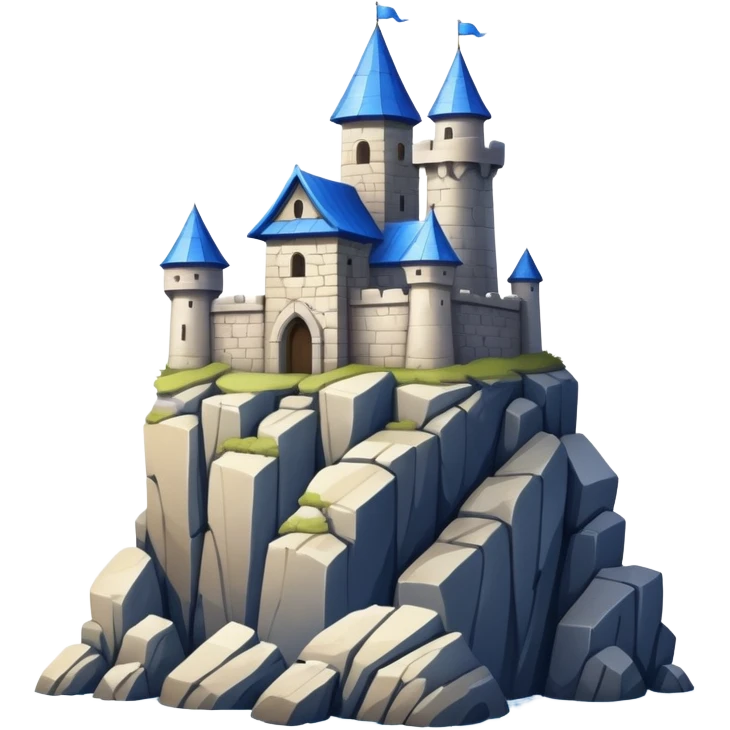 blue-roofed fortress on the rock emoji