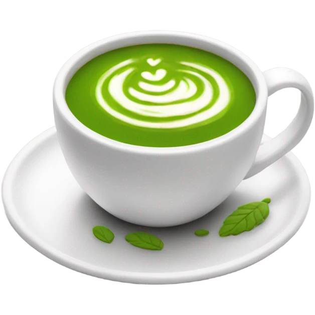 Realistic Matcha latte in white mug emoji