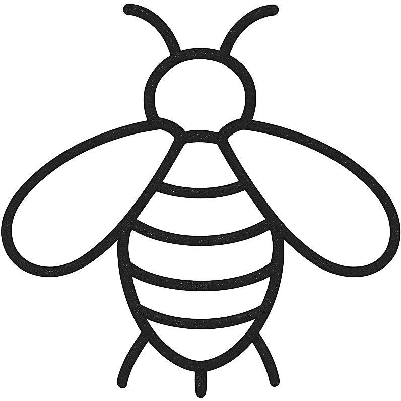 hand-drawn outlined bee icon emoji