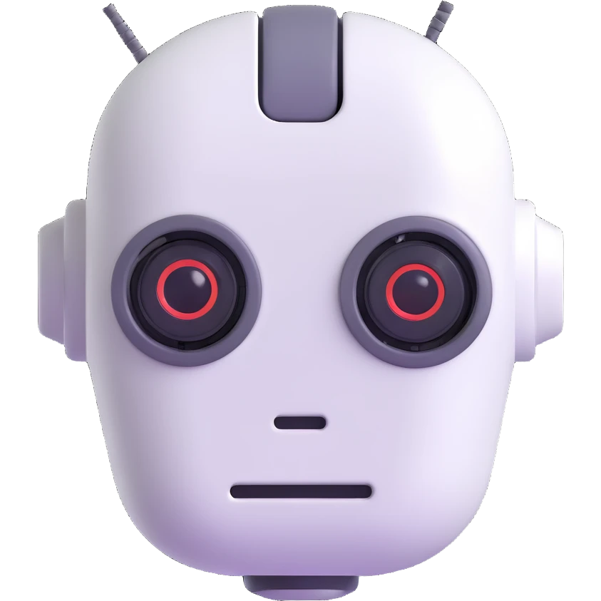 Cute robot assistant head, nice emoji