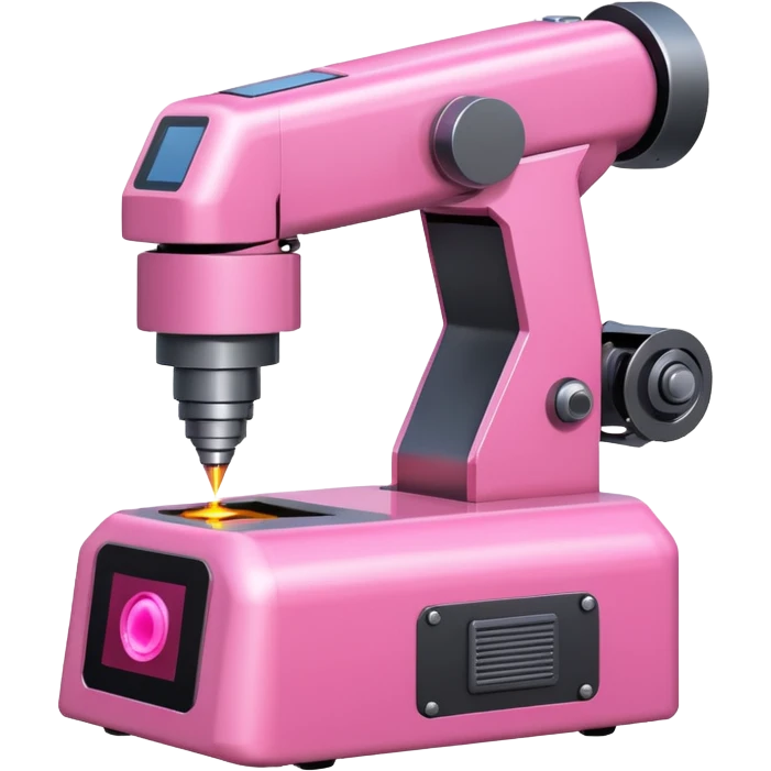 pink robotic machine welding laser emoji