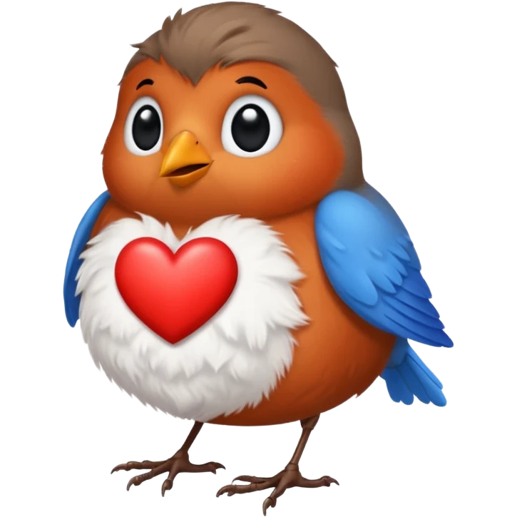 Little robin red blue black heart  emoji