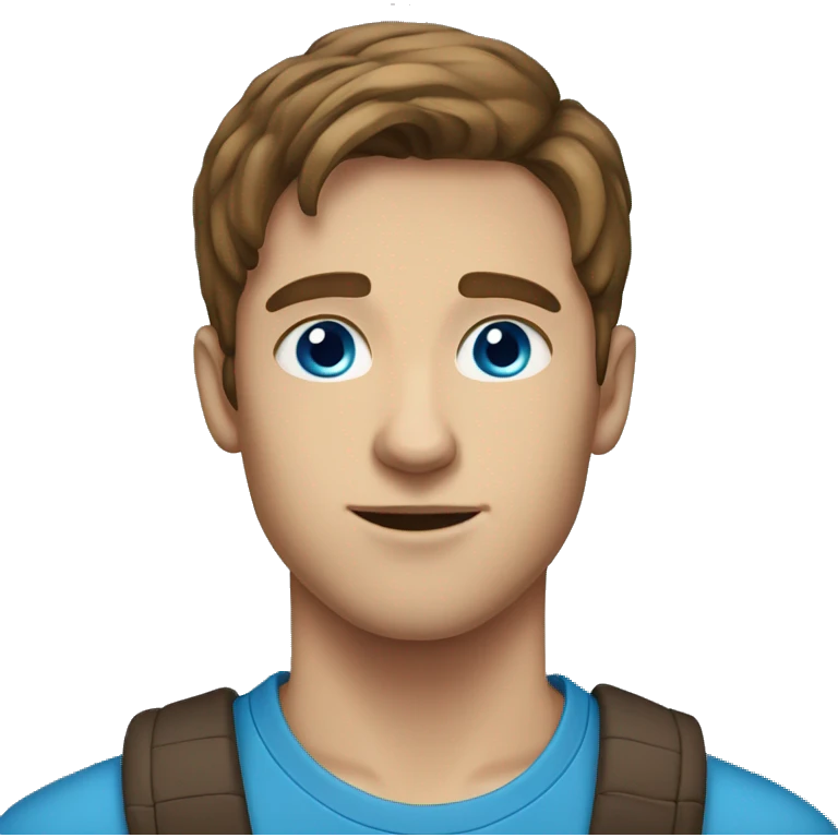 young man brown hair blue eyes 30 years emoji