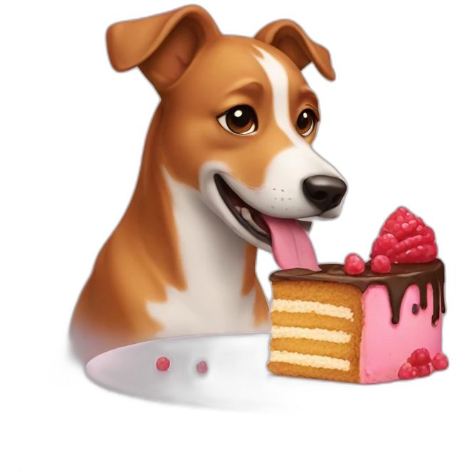 Dog eat a cake emoji