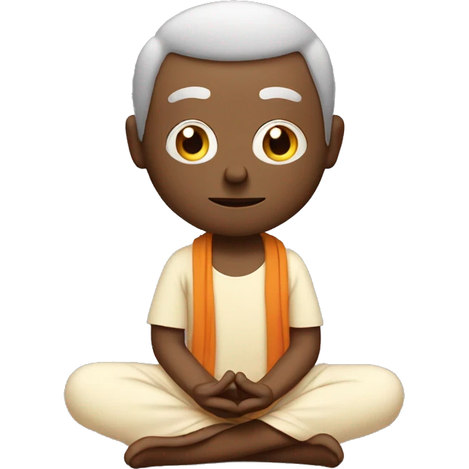 Old Yogi in deep meditation in lotus position emoji