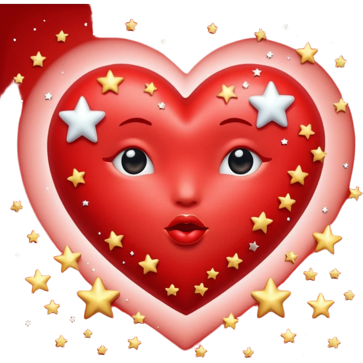Red kissing heart surrounded by stars emoji