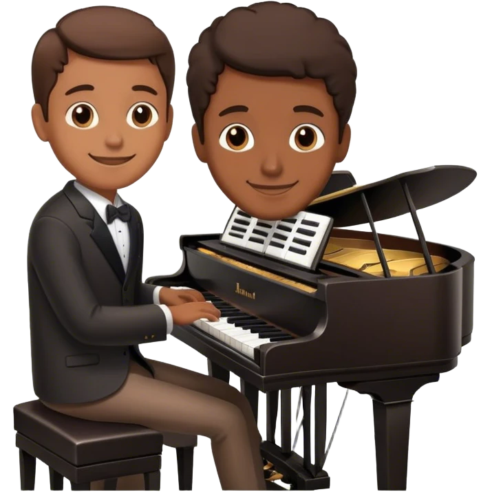 smiley playing piano and thinking  emoji