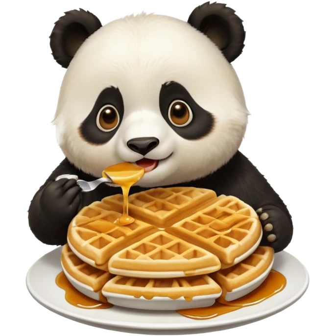 panda eating waffles emoji