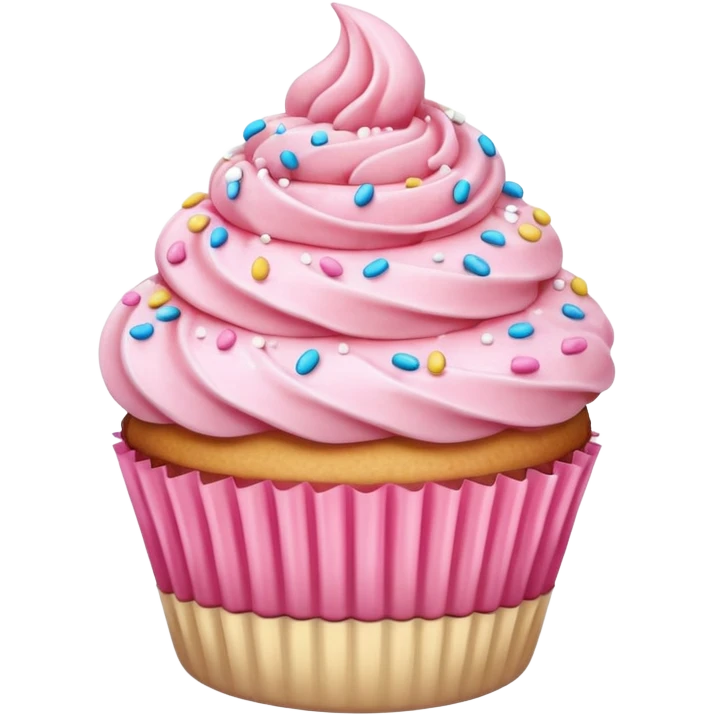 Cupcake with pink icing emoji
