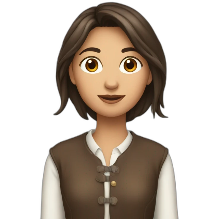 Une fille brune qui fait du cheval emoji