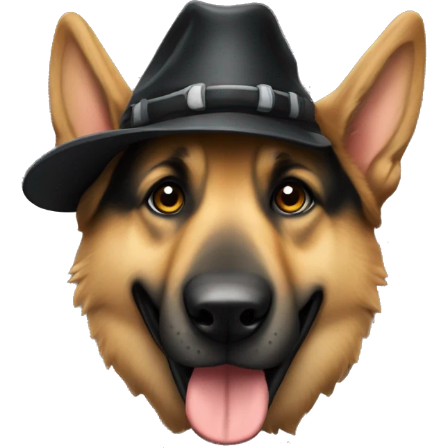 German shepherd in raiders hat emoji