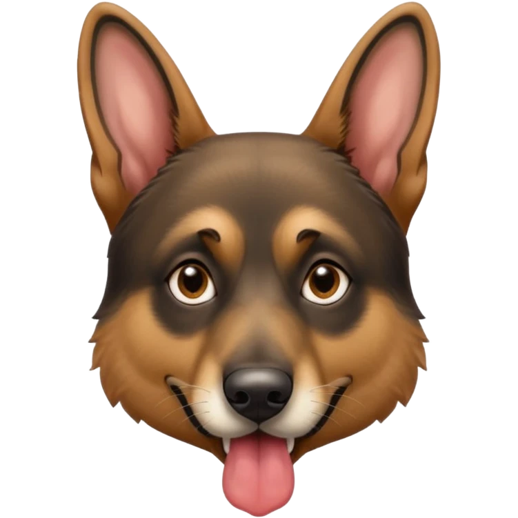 make tongue longer on German Shepard male emoji