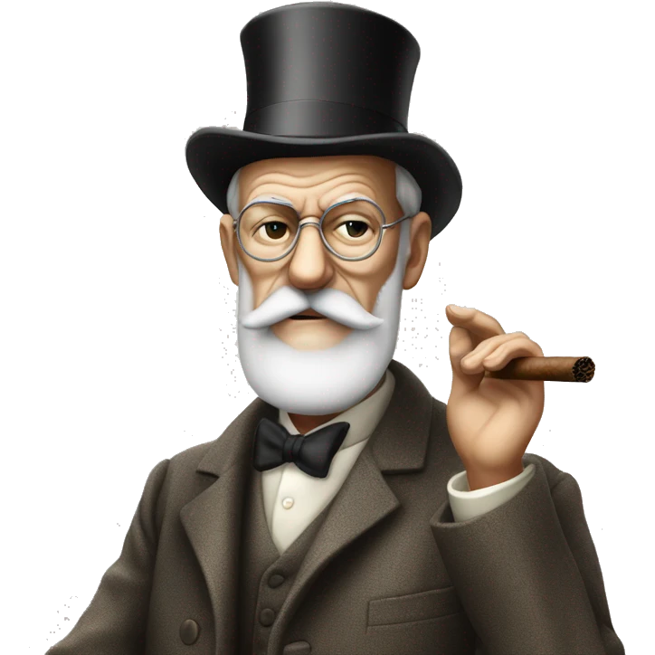 Sigmund Freud smoking cigar emoji