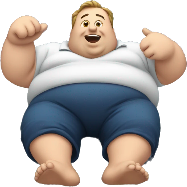 Fat man on top of the world emoji
