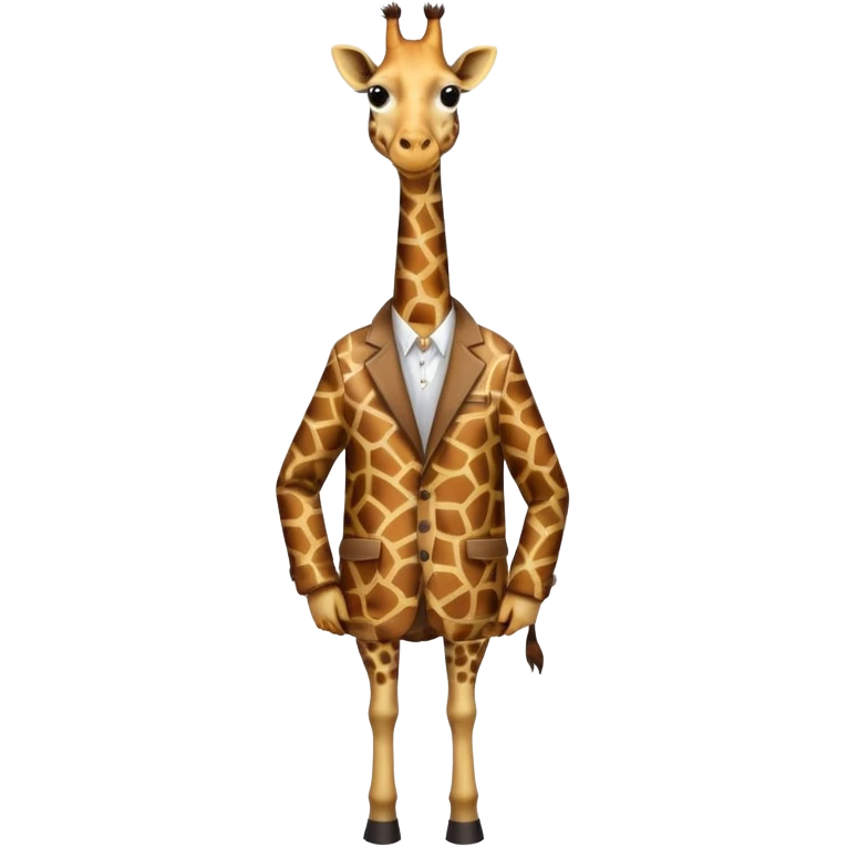 giraffe with a stylish jacket emoji