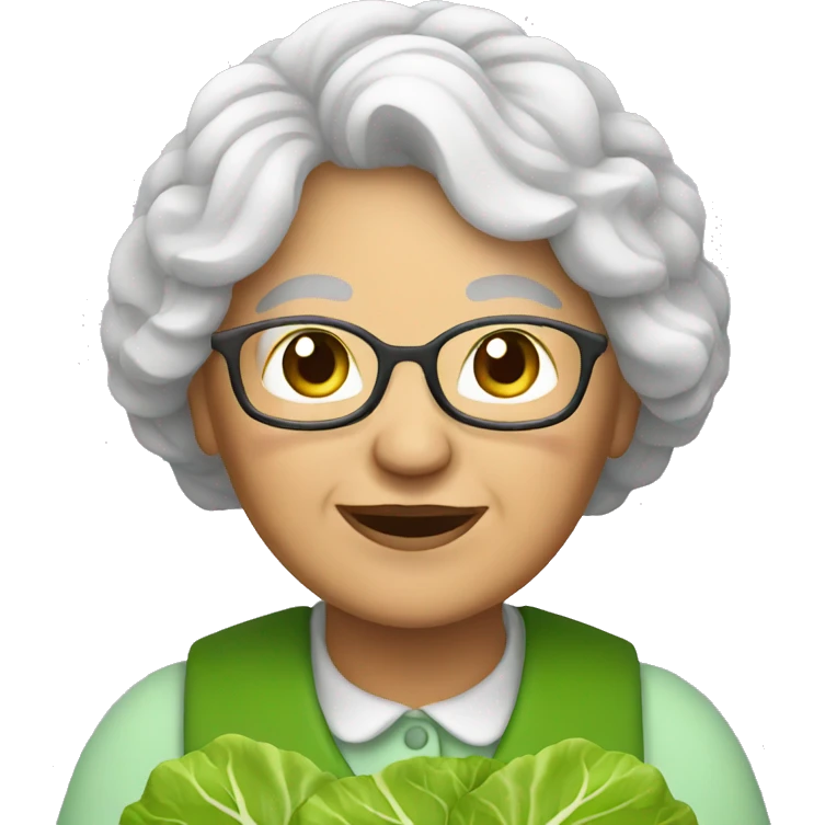 Granny with cabbage emoji