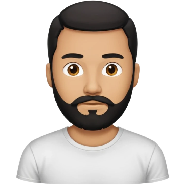 manwith black beard in white t shirt emoji