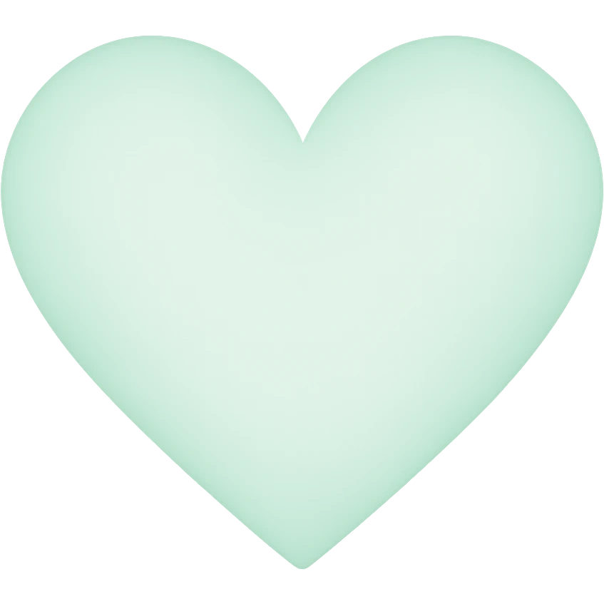 heart with a soft mint green gradient emoji