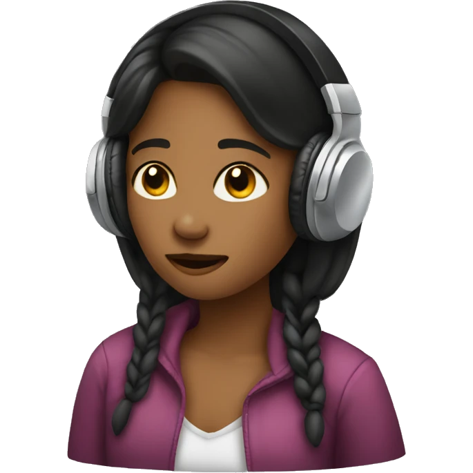 Girl listening to music emoji