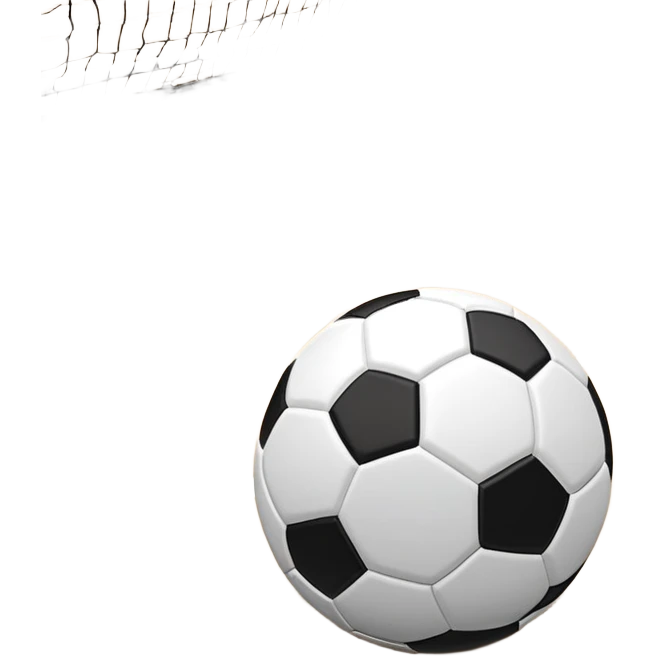 A mini football (futsal) ball placed on the court, with the goals and boundary lines visible in the background. The scene captures the fast-paced nature of the sport, with the compact indoor court and a focus on the ball ready for action. emoji