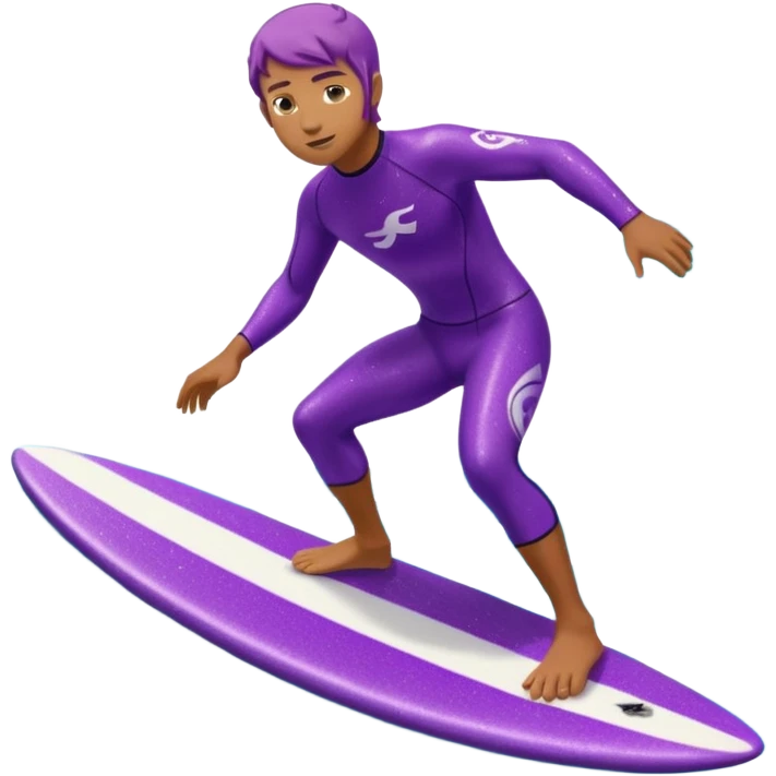 glitter surfer purple surf in wave ocean cian emoji