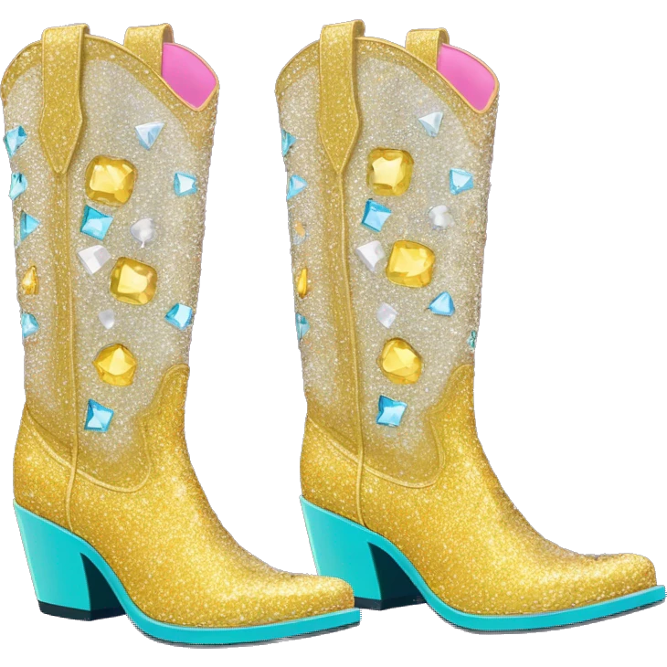 Diamond bedazzled glitter cowboy boots Betsy Johnson emoji