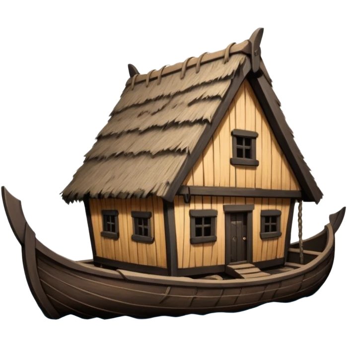 viking house from a ship emoji